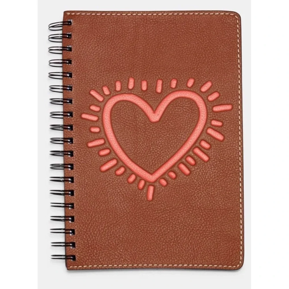 COACH Keith Haring Notebook Journal  Beige Heart Notebook NWT